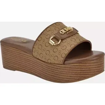 Dámské lodičky GUESS dámské pantofle,nazouváky na platformě Matties hnědé 37,5