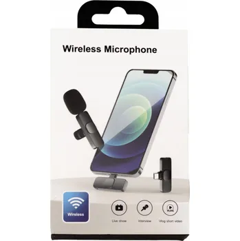 Mikrofon BEZDRÁTOVÝ PŘIPÍNACÍ KRAVATOVÝ MIKROFON USB-C