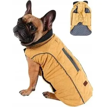 Obleček pro psa Bunda, kabát a vesta pro psa M BePetMia větruodolná zimní žlutá