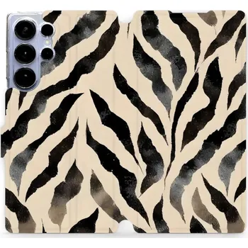 Pouzdro na mobilní telefon Flipové pouzdro Mobiwear - Samsung Galaxy S25 Ultra - VA53S Zebří (Knížkové flip pouzdro, obal, kryt na mobil Samsung Galaxy S25 Ultra - VA53S Zebří, materiál Umělá kůže + TPU - ochrana 360°, stojánek, silikonová vanička, magnetické zavírání)