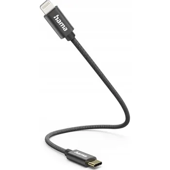 Datový kabel Kabel Hama USB typ C - Apple Lightning 0,2 m černý