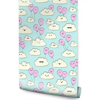 Tapeta Tapeta na zeď pro děti – nebe, mráčky, balónky
