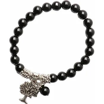 Náramek Nefertitis Onyx náramek extra korálkový se stromem života obvod cca 16 až 21 cm