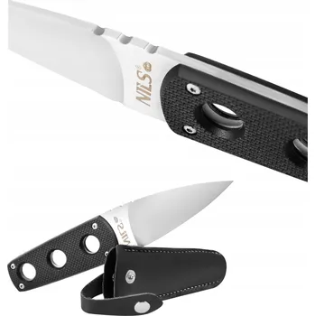 Kuchyňský nůž Ostrý nůž pro přežití při kempování v bivaku z oceli + pouzdro Nils Camp