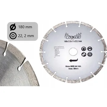 Řezný kotouč DIAMANTOVÝ KOTOUČ NA BETONU 180x22.2mm SEGMENTOVÝ