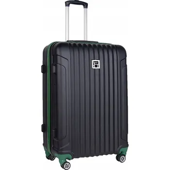 VELKÝ KUFR PASO ČERNO-ZELENÝ LEHKÝ CESTOVNÍ DOVOLENÁ ABS