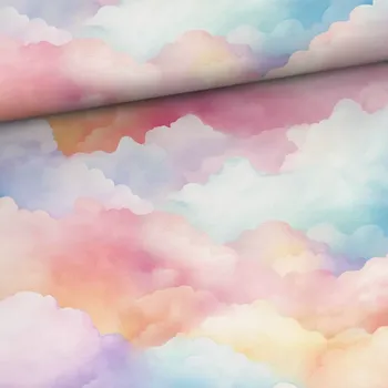 Teplákovina Pastelové mraky (E) (Panely a ladící metráž)