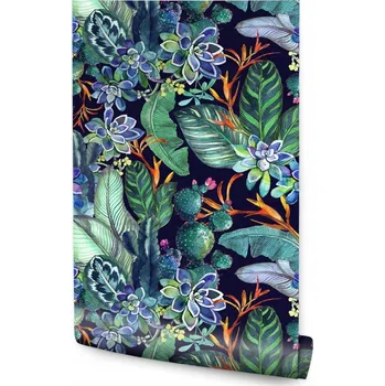 Fototapeta Tapeta Sukulenty a Tropické Listy /207758778