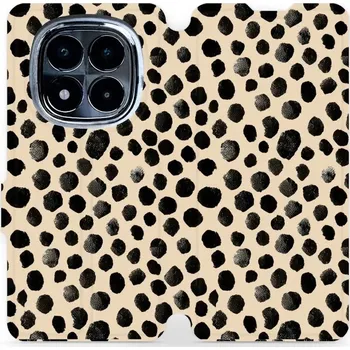 Pouzdro na mobilní telefon Flipové pouzdro Mobiwear - Xiaomi Poco X7 - VA50S Černé puntíky (Knížkové flip pouzdro, obal, kryt na mobil Xiaomi Poco X7 - VA50S Černé puntíky, materiál Umělá kůže + TPU - ochrana 360°, stojánek, silikonová vanička, magnetické zavírání)