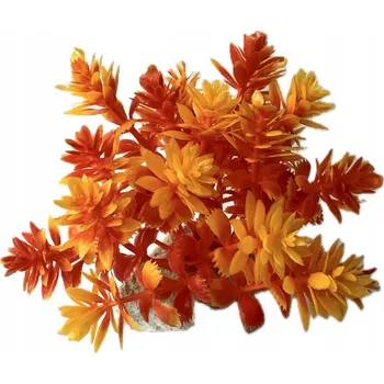 umělá květina UMĚLÁ ROSTLINA DO AKVÁRIA ORANŽOVÁ DEKORACE OZDOBA TERÁRIA 9 CM