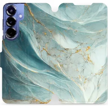 Pouzdro na mobilní telefon Flipové pouzdro Mobiwear - Samsung Galaxy S25 Plus - VP34S Zelenkavý a zlatavý mramor (Knížkové flip pouzdro, obal, kryt na mobil Samsung Galaxy S25 Plus - VP34S Zelenkavý a zlatavý mramor, materiál Umělá kůže + TPU - ochrana 360°, stojánek, silikonová)