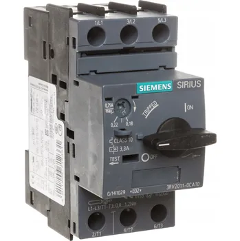 vypínač MOTOROVÝ SPÍNAČ 3-FÁZOVÝ 0,06kW S00 0,18-0,25A SIEMENS 3RV2011-0CA10