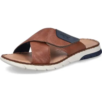 Pánské pantofle PÁNSKÉ PANTOFLE RIEKER 25283-22 HNĚDÁ Barva: HNĚDÁ, Velikost: 44