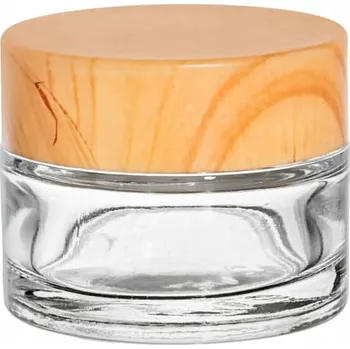 Sklenice Skleněná zavařovací sklenice čirá 15 ml s bambusovým víčkem