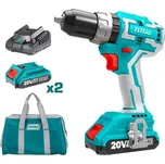 Aku vrtací šroubovák s příklepem, brushless, 2000mAh, industrial, TOTAL