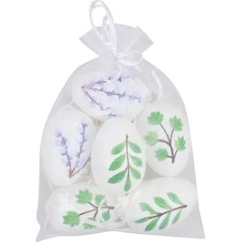 Velikonoční dekorace ANDĚL Vajíčka 6 cm, 6 ks v organzovém pytlíku