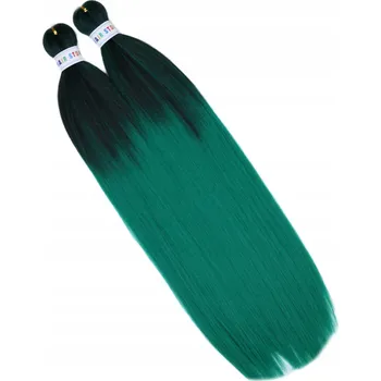 Syntetické vlasy Kanekalon na copánky 2 culíky 70 cm PŘEDPŘIPRAVENÉ Ombre