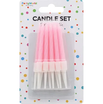 Svíčka Spirálové svíčky - růžové, krátké