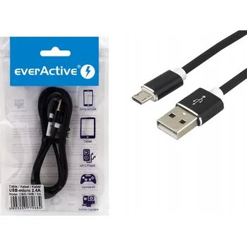 Datový kabel Kabel Everactive USB - microUSB typ B 1 m černý