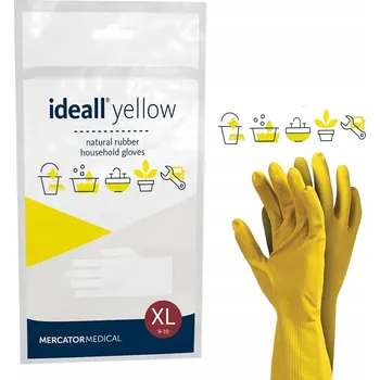 Pracovní rukavice Rukavice Mercator Medical Gumové latexové rukavice pro domácnost s vločkovanou podšívkou, velikost XL (10 - XL), 1 pár