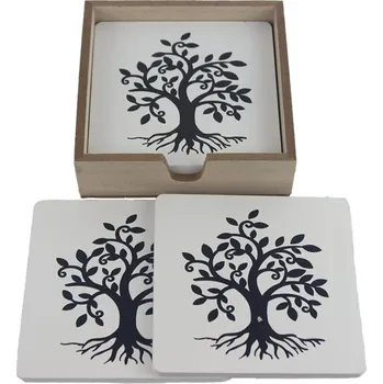 Velikonoční dekorace Dřevěné podtácky, 6 ks D6807 - 11 cm