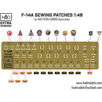 Plastikový model HAD models 1/48 F-14A Sewing Patches (PE set) Vol.1