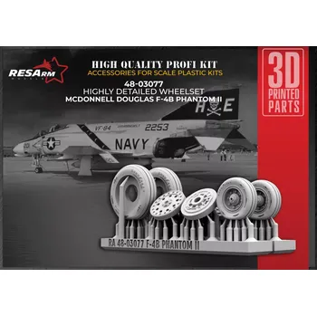 Plastikový model RESARM 1/48 F-4B Phantom II wheels set