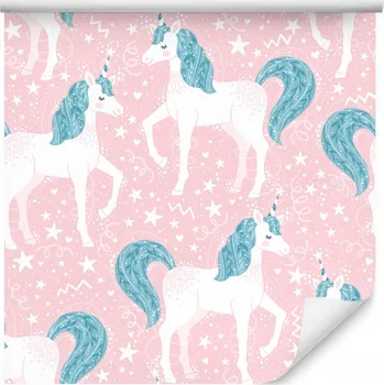 Fototapeta Tapeta PRO DÍVKU jednorožci srdce hvězdy