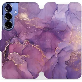 Pouzdro na mobilní telefon Flipové pouzdro Mobiwear - Samsung Galaxy S25 Plus - VP20S Fialový mramor (Knížkové flip pouzdro, obal, kryt na mobil Samsung Galaxy S25 Plus - VP20S Fialový mramor, materiál Umělá kůže + TPU - ochrana 360°, stojánek, silikonová vanička, magnetické zavírá