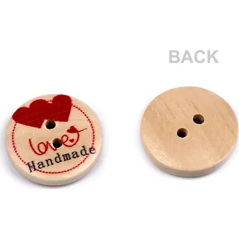 Galanterie Knoflík dřevěný Love Handmade (Knoflík Love Handmade )