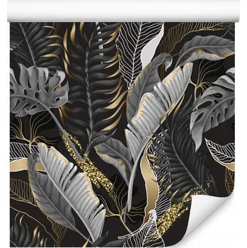 Tapeta Tapeta v roli Tropické LISTY Styl Glamour Abstrakce Line-art 3D