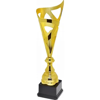 X182-G Plastový pohár DESIGN - zlatá barva, výška H-500 mm, šířka W-145 mm