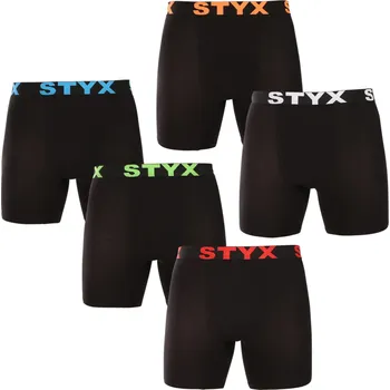 Boxerky 5PACK pánské boxerky Styx long sportovní guma černé (5UN9602) XXL Možnost vrácení zboží ZDARMA do 120 dnů!