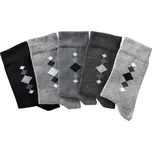 Sada 5 párů ponožek s barevným motivem šedý melír 35-38