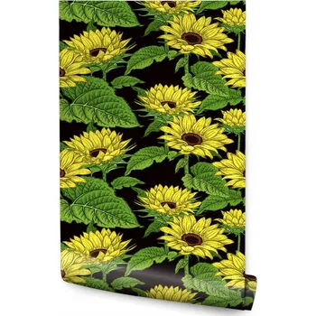 Fototapeta Tapeta do obýváku slunečnice květiny listy rostliny