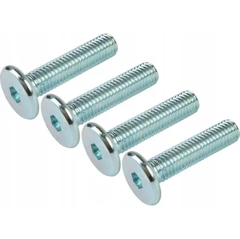 Šroub 100x metrický šroub M8 x 35 mm, bílý pozink s válcovou hlavou, nábytkový šroub