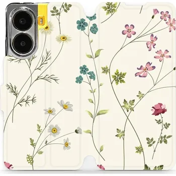 Pouzdro na mobilní telefon Flipové pouzdro Mobiwear - Xiaomi Poco X7 Pro - MD03S Tenké rostlinky s květy (Knížkové flip pouzdro, obal, kryt na mobil Xiaomi Poco X7 Pro - MD03S Tenké rostlinky s květy, materiál Umělá kůže + TPU - ochrana 360°, stojánek, silikonová vanička, magnetick