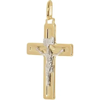 Přívěsek Přívěšek ze žlutého zlata kříž s Ježíšem ZZ0818F + dárek zdarma
