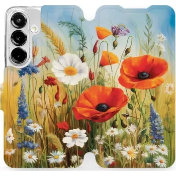 Pouzdro na mobilní telefon Flipové pouzdro Mobiwear - Samsung Galaxy S25 - VP43S Letní louka (Knížkové flip pouzdro, obal, kryt na mobil Samsung Galaxy S25 - VP43S Letní louka, materiál Umělá kůže + TPU - ochrana 360°, stojánek, silikonová vanička, magnetické zavírání)