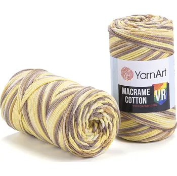 Galanterie Yarn Art Macrame Cotton VR 914 žlutá, hnědá