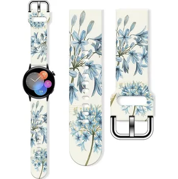 Příslušenství k chytrým hodinkám eses Silikonový květinový řemínek - Světle modrý, 20 mm