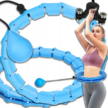 ZEŠTÍHLUJÍCÍ HULA HOOP S VÝSTUPKY A ZÁTĚŽÍ, SKLÁDACÍ OBRUČ NA CVIČENÍ