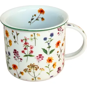 Český porcelán, a.s., Dubí Hrnek Tina, 380 ml, drobné luční květy, porcelán Dubí