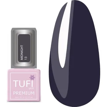 Lak na nehty Barevný hybridní lak TUFI profi Midnight 13 tmavě šedá 8 ml