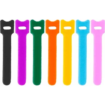 Organizace kabelů Multifunkční stahovací páska na suchý zip, organizér kabelů 10x100 mm, mix barev, 20 kusů