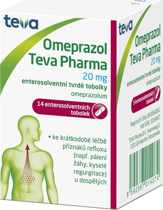 OMEPRAZOL Teva Pharma 20 mg 14 tobolek