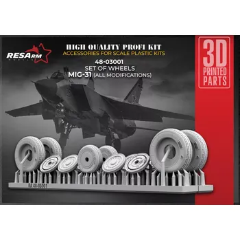 Plastikový model RESARM 1/48 MiG-31 wheels set (all kits)
