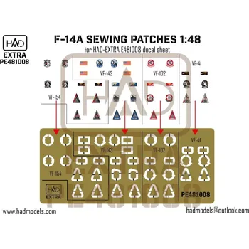 Plastikový model HAD models 1/48 F-14A Sewing Patches (PE set) Vol.3