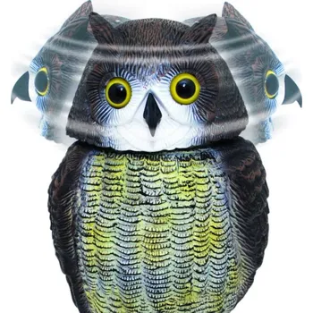 Odpuzovač zvířat Plašič ptáků Sova - 3D maketa, 40 cm, rotující hlava 360 °, reflexní oči