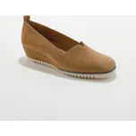 Kožené baleríny na klínku hnědošedá 40